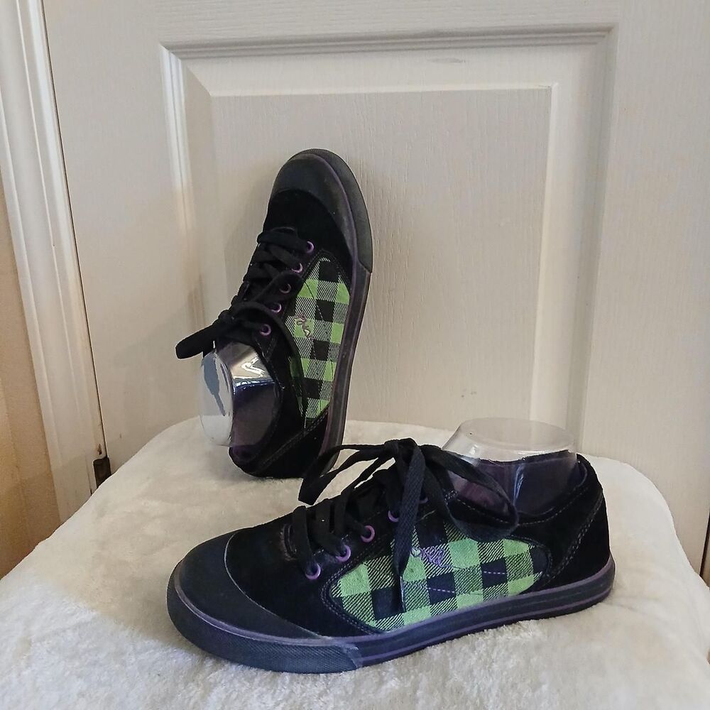 Vintage Y2K World Industries Jenni Chunky Plaid Skate Shoes W Grunge Skater Punk